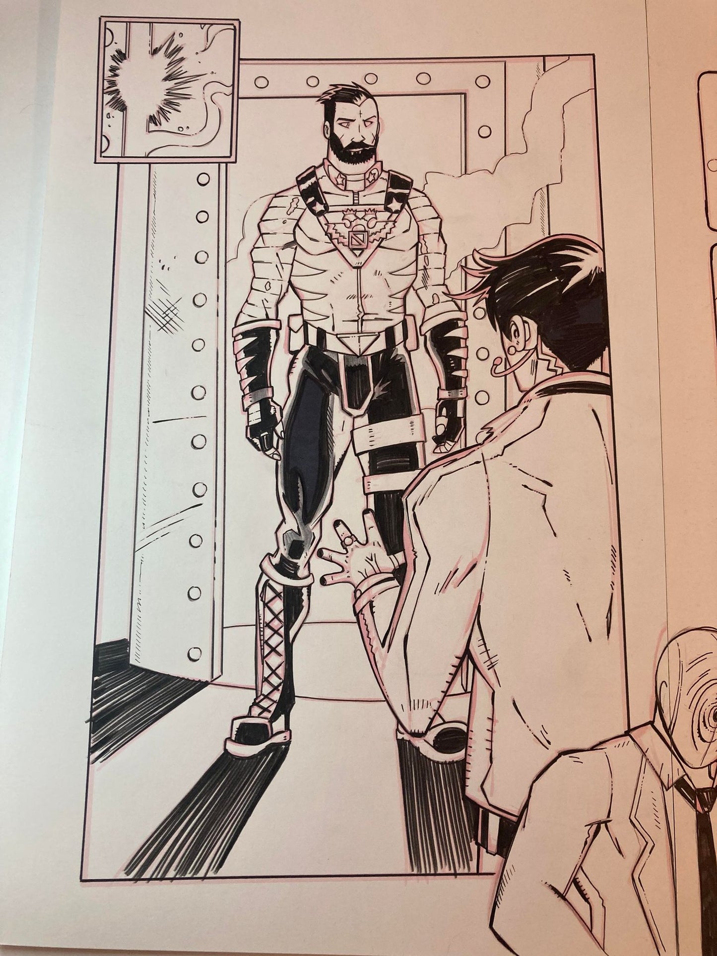 Johnny Phantasm Double Page 10-11 $125 Drawing by Patrick Thomas Parnell