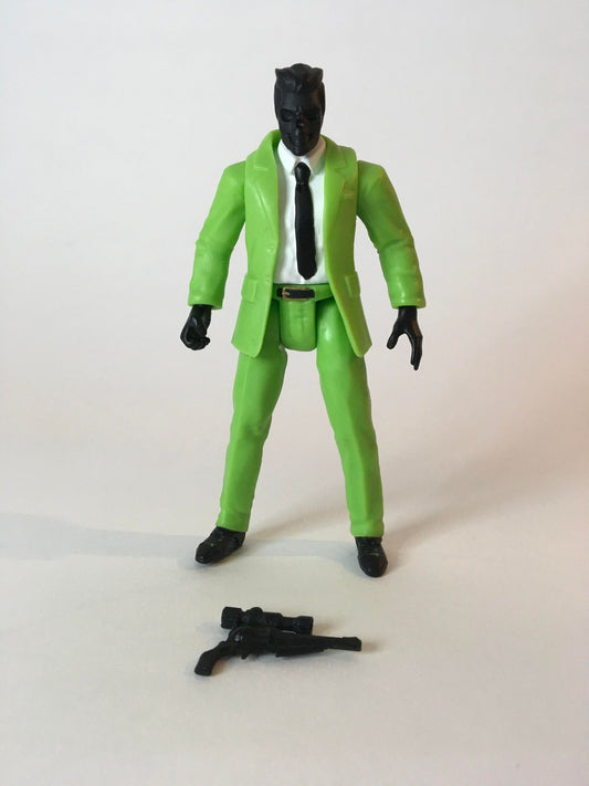 Custom Johnny Phantasm Action Figure, Black Skull/Green Suit