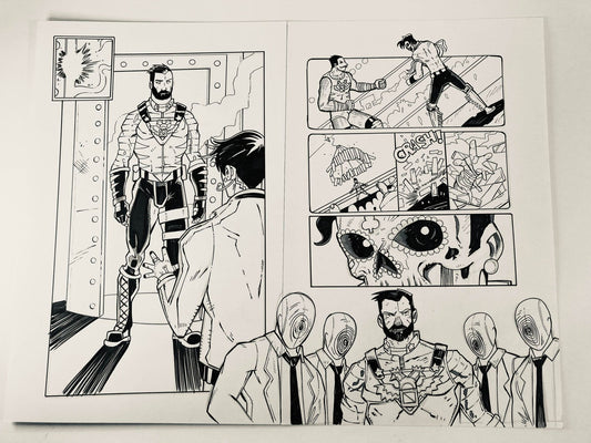 Johnny Phantasm Double Page 10-11 $125 Drawing by Patrick Thomas Parnell